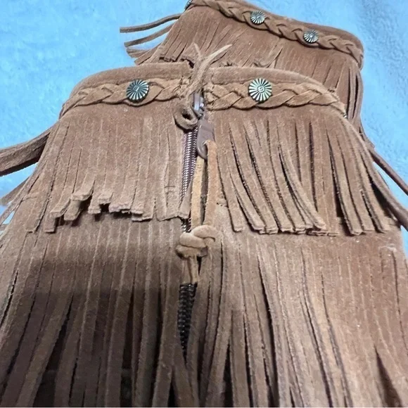 MINNETONKA Moccasins 1652 Women's 5 Layers Fringes Brown Suede Boots 6 - Picture 15 of 16